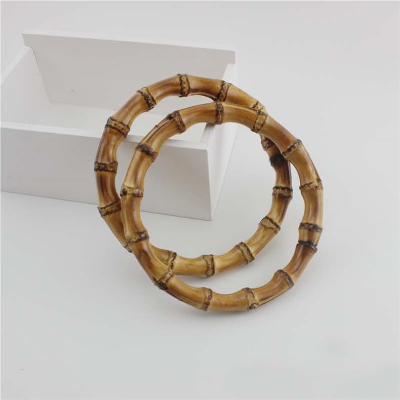 QTMY 4 Pack Round Bamboo Bag Purse Handle for Handbag Tote Bag Purse Making Supplies,01 - Image 9