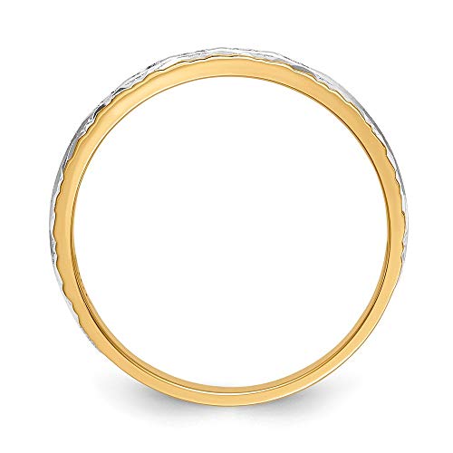 14k Yellow Gold Diamond Trio Ladies Wedding Band Ring, Size 51 1/2 – Image 3