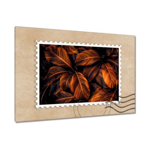 Peinture imprimée sur toile pour raviver un mur blanc triste motif feuilles 120x80