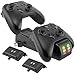 Produktbild XBox One Controller Ladestation mit Akku Pack, Dual Controller Ladegerät mit 2 x 2200mAh Battery Packs für Xbox One / Xbox One S / Xbox One X / Xbox Elite Batterien Akkuladegerät
