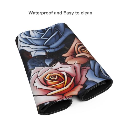 Tapis de souris de jeu grand format 40,6 x 90,2 cm fleuri