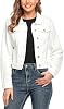 Chaqueta vaquera corta de mujer, manga larga, básica, con botones, con bolsillos 2