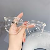 Oversized Clear Frame Glasses for Women,Blue Light Blocking Computer Glasses,Large Frame Flatters Face Shape