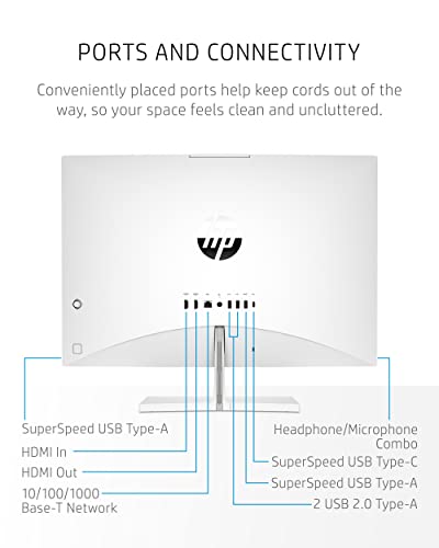 Hp Pavilion 27” All-In-One Desktop, Amd Ryzen 7 5700U, 16 Gb Ram, 256 Gb Ssd & 1 Tb Hard Drive, Full Hd Touchscreen, Windows 11 Home, 5 Usb Ports, 5Mp Pop-Up Camera, Keyboard & Mouse (27-Ca0070, 2021) #TOP3
