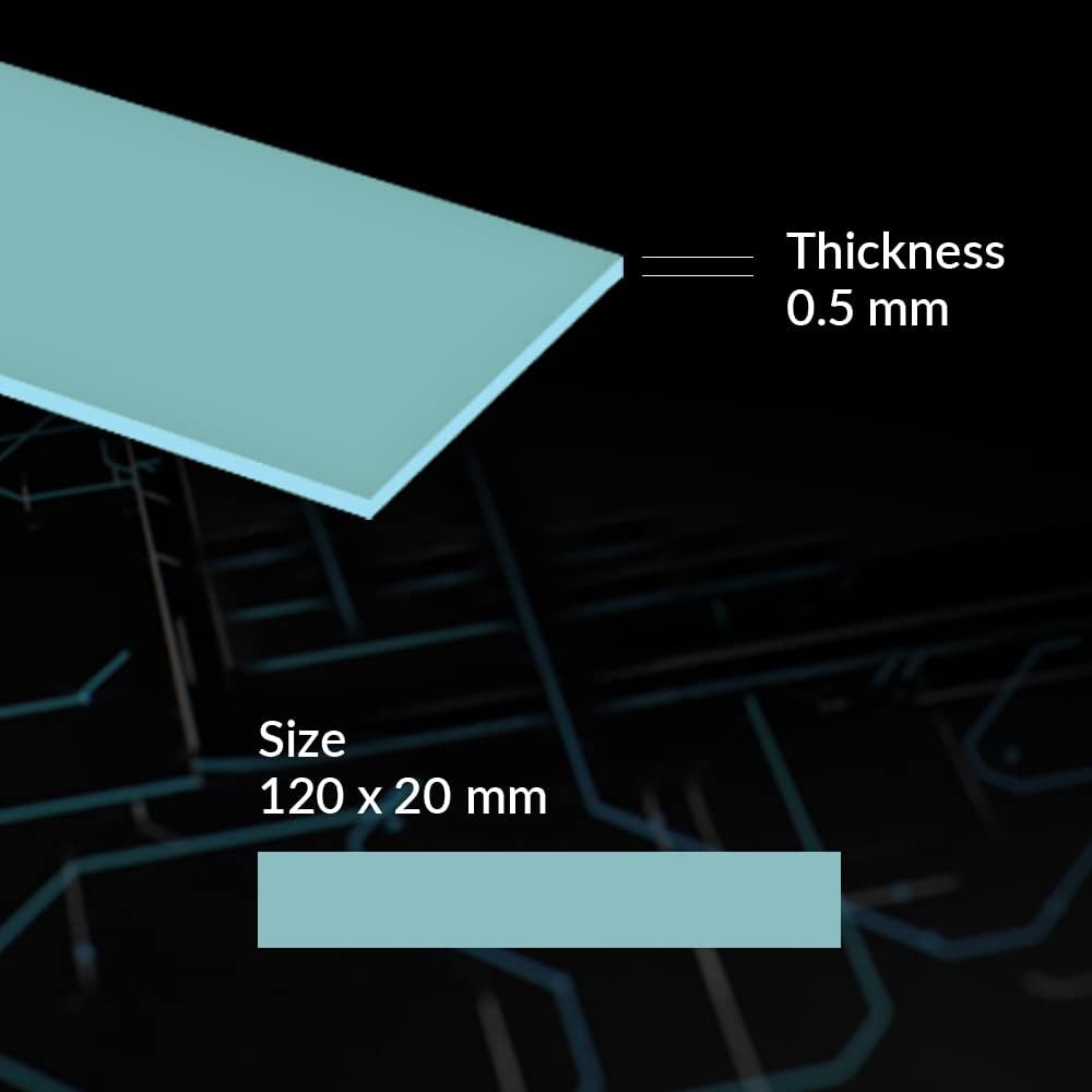 ARCTIC TP-2 (APT2560): Economic Thermal Pad, 120 x 20 x 0.5 mm (1 Piece) - Thermal pad, Excellent Heat Conduction, Low Hardness, Ideal Gap Filler, Easy Installation, Safe handling - Blue