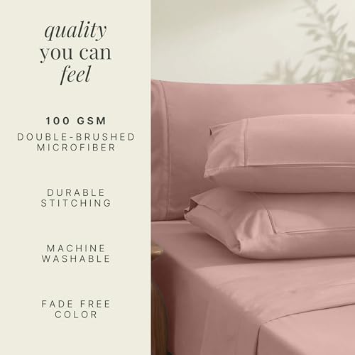 Image of Hearth & Harbor Bed Sheets, Luxury Soft 6 Piece Bed Sheet Set Extra Deep Pocket Fitted Sheets Fits Mattress up to 21 inch, Double Brushed Bedding Sheets & Pillowcases,