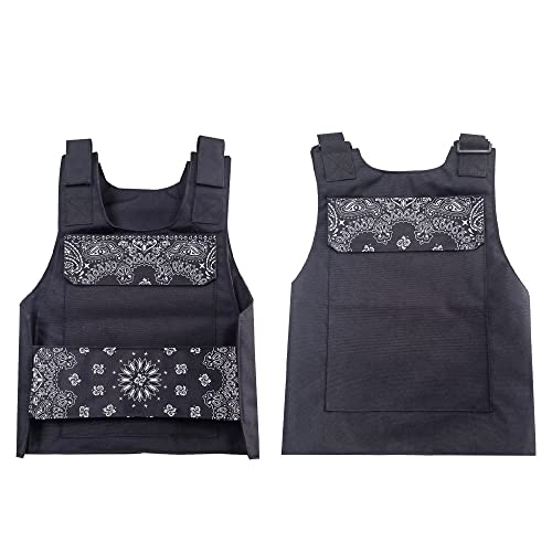 F.N.JACK Men's Motorcycle Vest Biker Waistcoat with Paisley Pattern, Streetwear Jacket for Riding, Workwear Outdoor Vest3