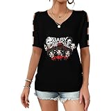 [DOFEMA] ベビーメタル Babymetal オフショルダー カットソー Tシャツ レディース 半袖 オフショル トップス 肩出し Vネック セクシー おしゃれ ティーシャツ カジュアル 上着 夏服 快適 柔らかい 通気性 S-2XL