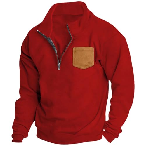 Sweat-shirt homme demi-zip en polaire décontracté pour les sorties nature