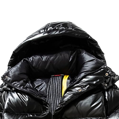 JEsilunmaMY Winter Coats for Men Thicken Shiny Puffer Jacket with Removable Hood Stand Collar Heavyweight Padded Puffy Coat3