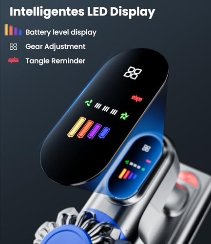 Cordless Vacuum Cleaner, 500W/40Kpa Vacuum Cleaners for Home, 60Mins Stick Vacuum with LED Display, Anti-Tangle & Wall Mount Charging, 8 in 1 Lightweight Vacuum for Hard Floors Carpet Pet Hair - Image 5