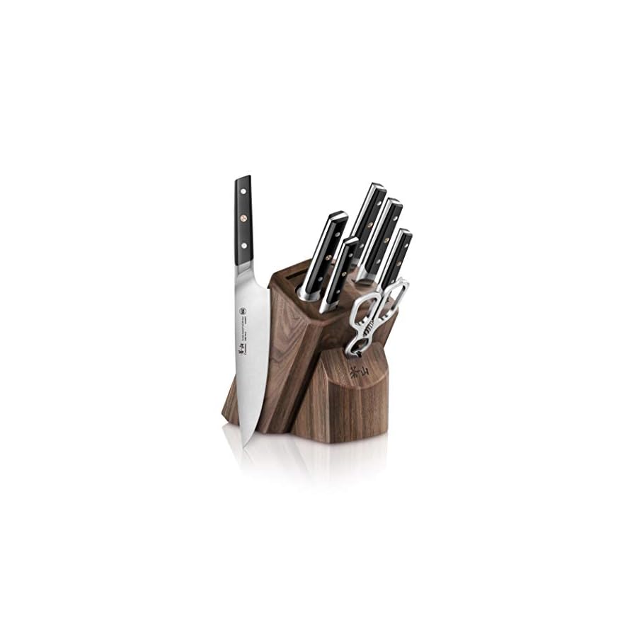 Cangshan TC Series 1021219 Swedish 14C28N Steel Forged 8-Piece Knife Block Set, Walnut
