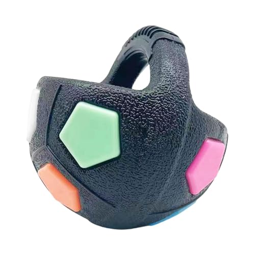 HouseVibe Dog Soccer Ball Indestructible Football Tug Toy with Handle Outdoor Interactive Toy Ball for Small Medium Puppy Training Gifts- Black