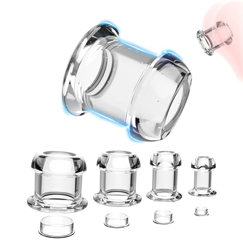 LZYLWC Hohler Analplug mit Anti-Leck-Plug Buttplug Sexspielzeugset Transparent Anal Expansion Spekulum,Analplug Vagina Dilatator Prostata Massage Einlauf anal tunnel plug Sexspielzeug（L+XL）