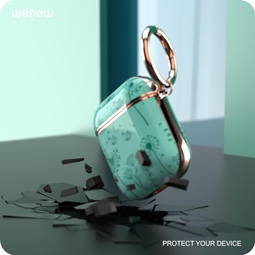 Image of wenew for AirPod Case AirPods 1st & 2nd Generation Hard Case Cover with Keychain for Women Men (Pine Green)