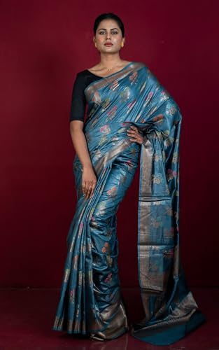Bengal looms India Weaves of Elegance banarasi silk saree in tussar silk – image 2