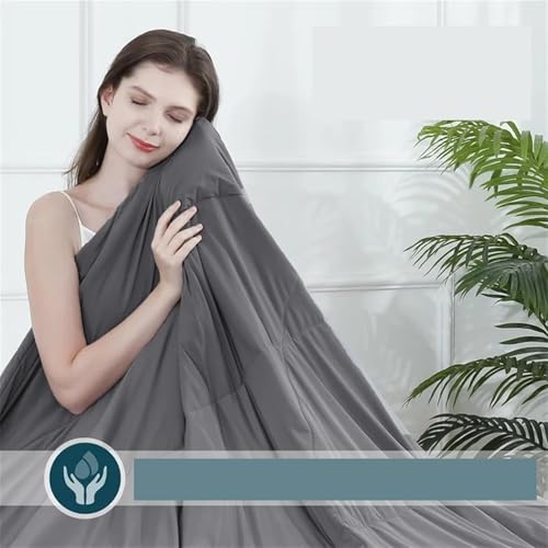 Manta refrescante para el verano de fibra fría gris en tamaño grande de 150x200cm 7