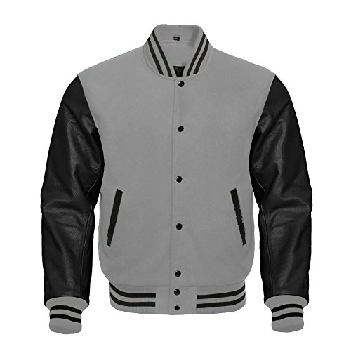 Image of Premium Letterman Baseball School College Bomber Varsity Jacket Purple & Gold Genuine Leather Sleeves