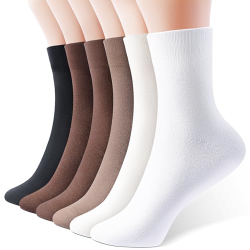 Image of IDEGG Women's Crew Socks Soft Cotton Athletic Running Casual Dress Socks Above Ankle Crew Socks