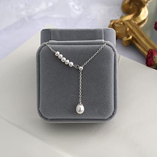 Collier de perles d'eau douce naturelle anti-allergie en argent 925