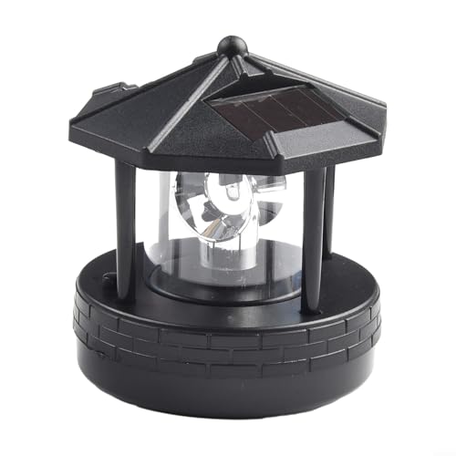 Phare solaire étanche pour extérieur jardin et rue avec rotation à 360 degrés et éclairage automatique du crépuscule à l'aube (noir)