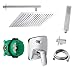 Produktbild vanvilla Duschsystem mit Unterputz Duscharmatur von Hansgrohe Logis und vanvilla Regendusche mit Armatur, Duschkopf 30x30 cm, Dusch-SET HG01 poliert