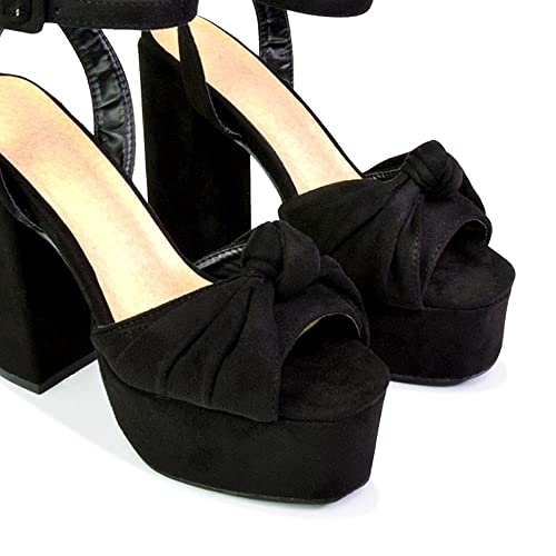 Womens Ankle Strap Sandals Ladies Block Heel Platform Party Peep Toe Shoes Size 3-8 - Image 5