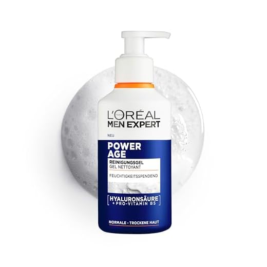 L'Oréal Men Expert feuchtigkeitsspendende Gesichtsreinigung für Männer, Waschgel für trockene Männerhaut, Herren Cleanser für das Gesicht mit Hyaluronsäure und Vitamin B5 Power Age, 260 ml