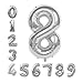 Produktbild GRESAHOM 40 inches Number Balloons Silver Helium Foil Birthday Party Decorations Digit Balloons