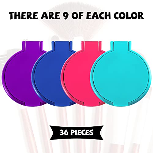 Yalikop Round Mirror Compact Mirror Mini Folding Mirror Portable Round Mirror Makeup Mirror For Women Girls Travel Daily Use (Pink, Purple, Green, Blue, 36 Pieces) #TOP1