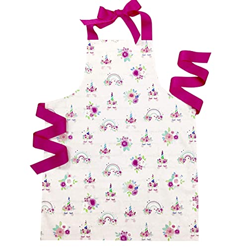 Sara Sews Handmade Pink Rainbow Unicorn Tween Girl Apron Gift for...