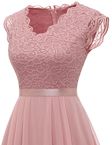 Image of Dressystar Women's V Neck Sleeveless Lace Bridesmaid Dress Wedding Party Gown