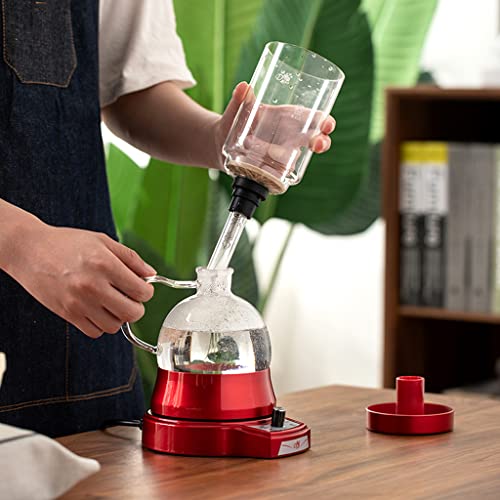 LXX Siphon-Vakuum-Kaffeemaschine Glas Elektrischer Siphon-Knopf-Bedienung 360 ° -Basis Warmhalten 500 W 400 ml Manueller… – Bild 7