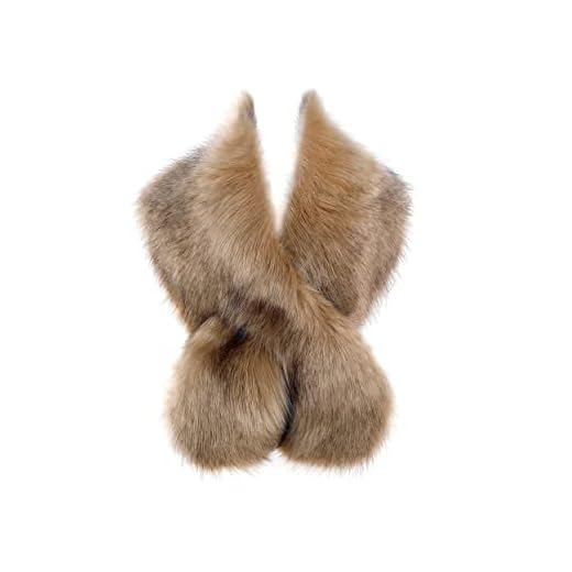 BABEYOND Women’s Faux Fake Fur Collar Shawl Faux Fur Scarf Wrap for Winter Coat 1920s Flapper Outfit 120cm/47.2" Long (Camel)