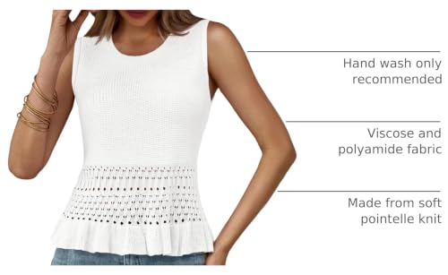 Image of Saodimallsu Womens Crochet Tank Top Sweater Vest