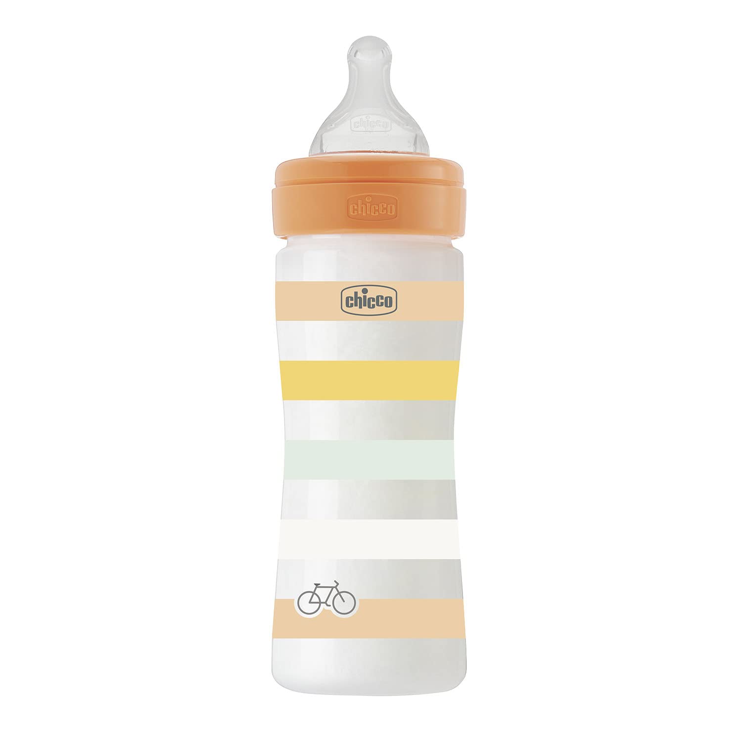 CHICCO Biberon Benessere Flusso Medio, con Tettarella Physio in Morbido Silicone e Finitura Soft Sense, Anticolica, Riduce Rigurgito e Irritabilità, Bottiglia in Plastica da 250 ml, 2 Mesi+, Neutro