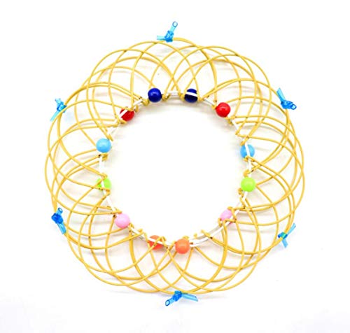 Magic Mandala Flower Basket Toy,Flow Ring Spinner Ring Arm Toy,Intéressant jouet de fil à la main,Ornement d'anneau de fer magique en acier doux,Transformer plus de 35 formes,Jouet de fil à la main Cover