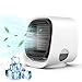 Anweller Refroidisseur d'air Portable, Climatiseur Portable 4 en 1, Climatiseur Mobile Silencieux avec Grand réservoir d'eau 300 ml avec Veilleuse, Humidification de L'air à la Maison,Bureau (Blanc)