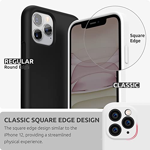 Surphy Square Design For Iphone 11 Pro Max Case With Camera Protection, Straight Edge Design Liquid Silicone Slim Case, White #TOP2