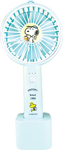 ティーズファクトリー スヌーピー スリム ハンディファン ミニ扇風機 首かけ ドリンク ブルー SN-5522755DR