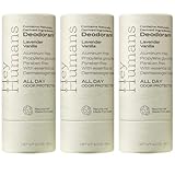 Hey Humans Deodorant, Aluminum Free Deodorant for Women and Men, Contains Naturally Derived Ingredients, All Day Odor Control, Refreshing Deodorant Essential Oils, Pack of 3, Lavender Vanilla