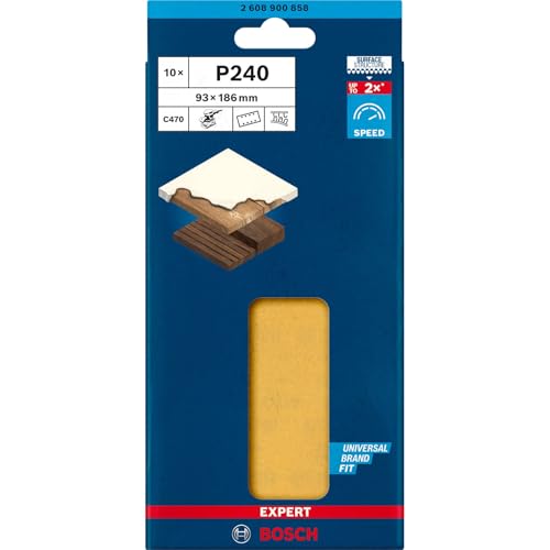 Bosch Expert Foglio Abrasivo C470 93X186Mm K240 10X - 5