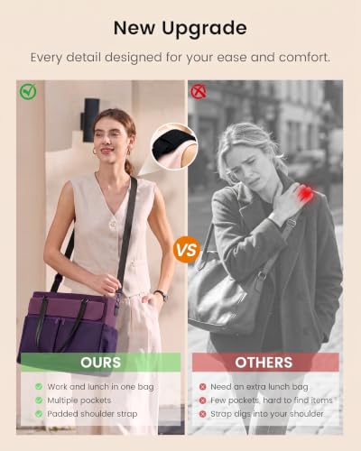 Image of LOVEVOOK Lunch Tote Bag for Women, Work Laptop Bag with Lunch Compartment