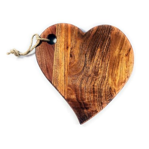 Tabla De Cortar De Madera Acacia En Forma De Corazón miniatura 1