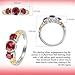 3 Stone Garnet Fashion Rings for Women in 14K Gold Plated 925 Sterling Silver - Gemstone Birthstone Promise Engagement Vintage Garnet Jewelry Birthday Gifts Size - 8