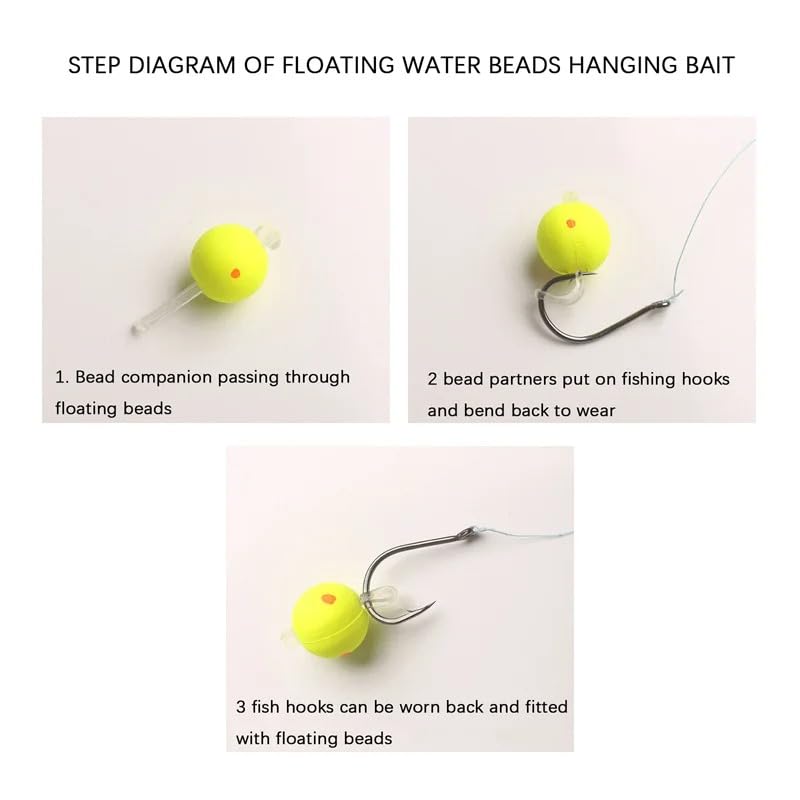 Set de 100 cuentas flotantes bicolor para pesca 6-15 mm miniatura 5