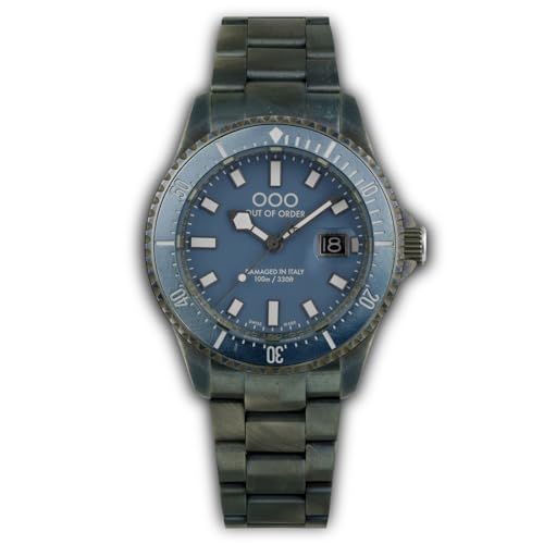 Montre Homme Out of Order Casa Nova Blue en verre saphir pour éviter les rayures