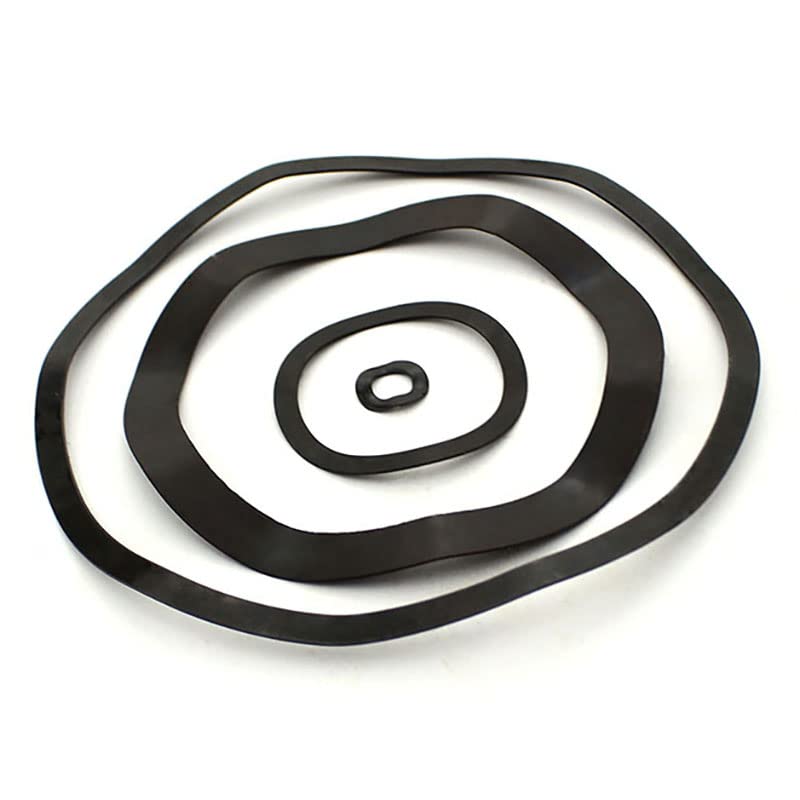 Arandela de resorte de acero negro 65MN de tres ondas M3 M4 M5 M6 M8 M10 M12 M14 M16 M19 M21-M118-M70x90x0.6,100 piezas