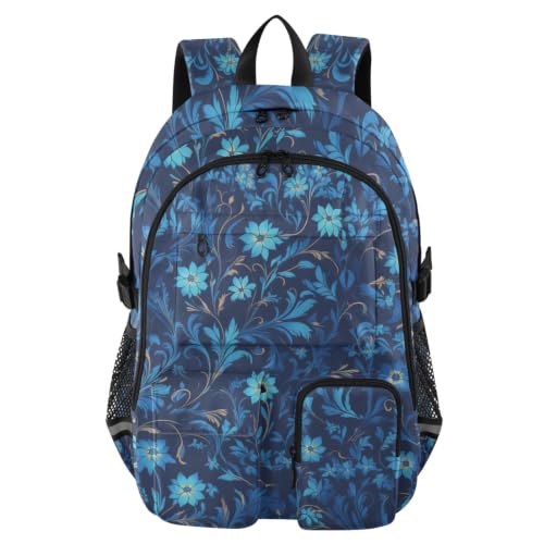 Mochila escolar azul William Morris ideal para excursiones de fin de semana y clase