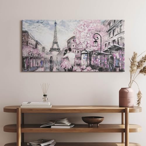 Paris et la Tour Eiffel tableau toile 120x60cm pour salon moderne - 2